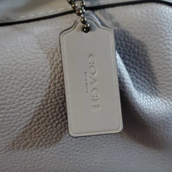Coach PEBBLE LEATHER LANE SATCHEL Mist light lavender blue new!! - Picture 9 of 10